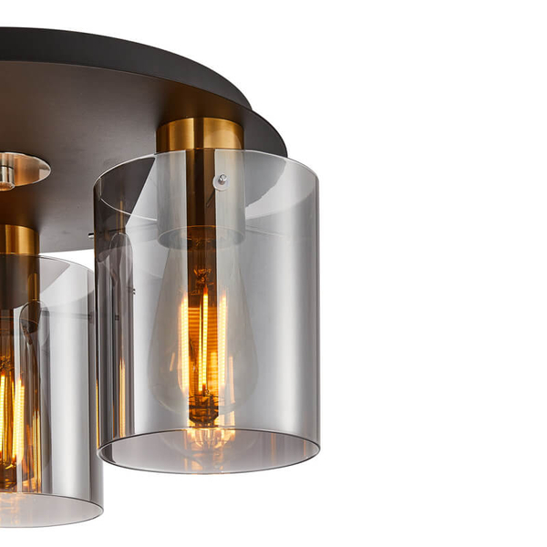 Nowoczesna lampa sufitowa Sardo SPL-5581-3SC-BRO-SG Italux szary mosiądz