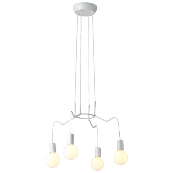 Wisząca lampa BASSO 34-71002 metalowa zwis pająk industrialny biały