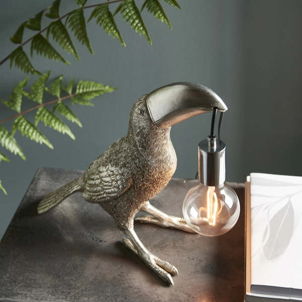 Stołowa lampa hampton L&-195076 Light& tukan srebrna chrom