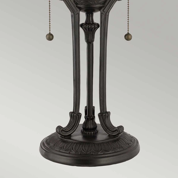 Stojąca lampa na stół Indus QZ-INDUS-TL Quoizel witraż kolorowy brąz