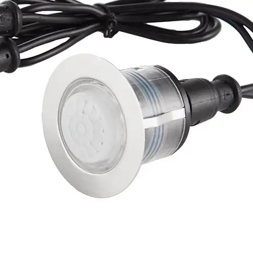 Oczko wpustowe zewnętrzne IKON 71553 z czujnikiem PIR IP67 srebrne