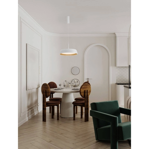 Kuchenna lampa wisząca CARACOLLO LE44813 LED 40W 3000K krągła biały drewniany