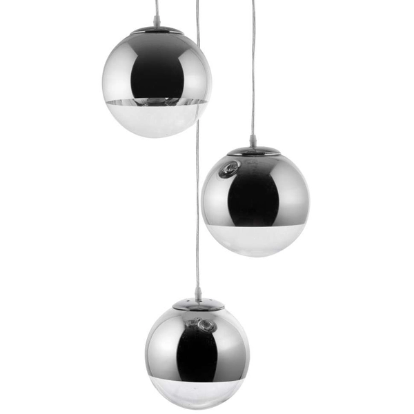LAMPA wisząca VEN W-603/3 szklana OPRAWA kule ZWIS kaskada chrom