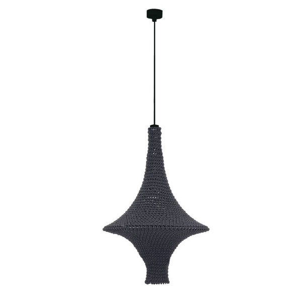 Wisząca lampa na szydełku Alda 5112 Shilo dekoracyjna do salonu czarny