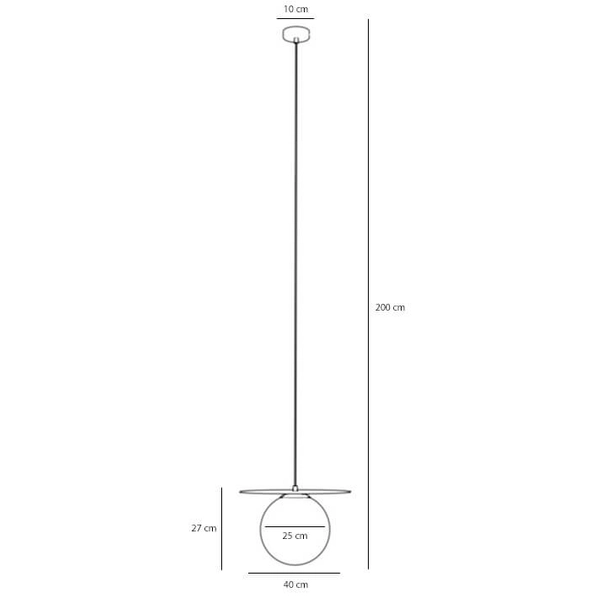 Salonowa lampa wisząca kula LOOP 1125G17_L Aldex szklana beżowy
