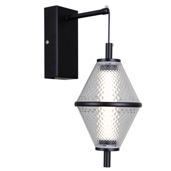 Kinkiet szklany Fuente WL-34395-1-BK LED 5W 3000K czarny przezroczysty