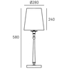 Klasyczna lampa gabinetowa Austin T01234BR-WH Cosmolight metal tkanina mosiądz biała