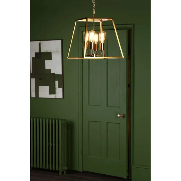 Łańcuchowa lampa wisząca Academy ACA8635 szklana metalowa mosiądz
