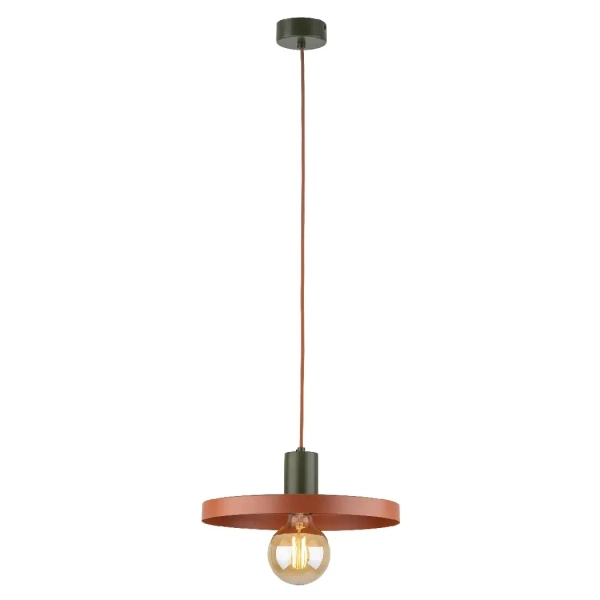 Lampa zwisająca do salonu Sila 10749 dysk metalowy zielony