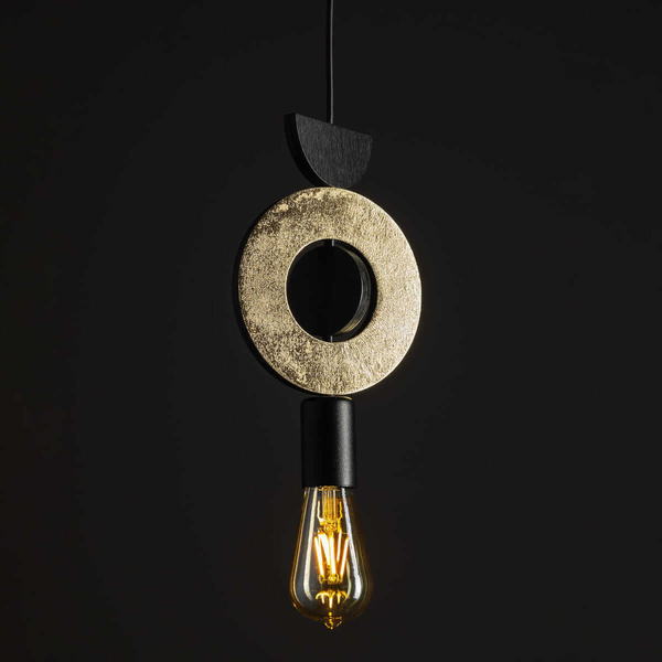 Wisząca lampa Drops 11180 do salonu okręgi złota czarna