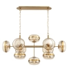 Szklana lampa wisząca Nottingham QN-NOTTINGHAM-10LP-AB złoty przezroczysty