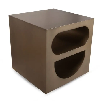 Kwadratowy stolik VECTOR MM001501100388 złoty drewniany nowoczesny 55cm