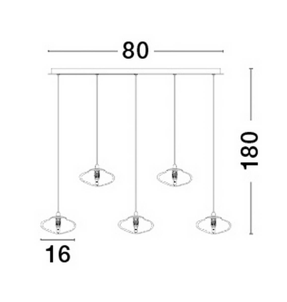 Wisząca lampa NAYARIT LE42902 kryształy przezroczyste złote