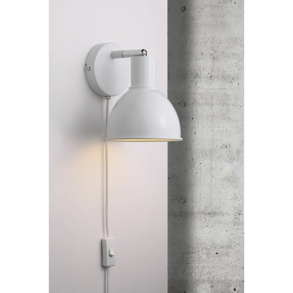 Regulowana lampa ścienna POP 45841001 kopuła biały