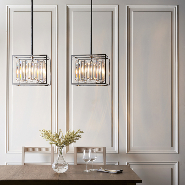 Lampa wisząca glamour Acadia 81930 Endon kryształowa crystal kwadratowa chrom