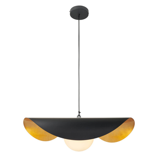 Wisząca lampa kapelusz ENZO ST-F22020601-D40 black szklana czarny złoty