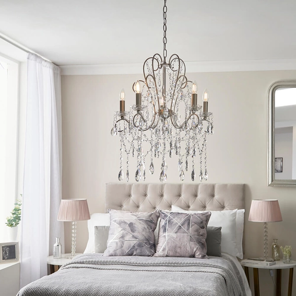 Pałacowy żyrandol szklany Berkley 96209 srebrny przezroczysty