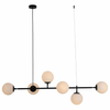Modernistyczna lampa wisząca ALISA LP-005/6P WH Light Prestige metalowa oprawa szklane kule zwis złoty biały