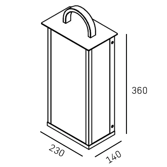 Prostokątna lampa ścienna MALIBU W01326BK czarny mosiądz