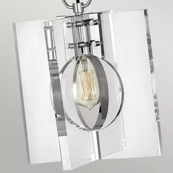Jadalniana lampa wisząca LUDLOW QN-LUDLOW-1P-PN przezroczysta nikiel