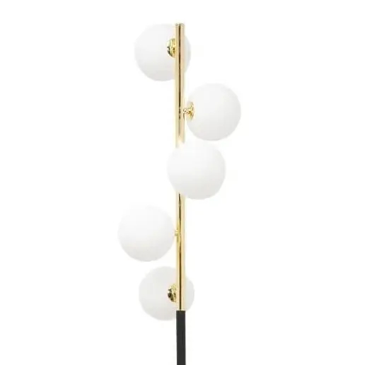 Podłogowa lampa stojąca Ali modernistyczna czarna złota