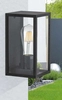 Elewacyjna LAMPA ścienna TOPEKA 8140 Rabalux prostokątna OPRAWA kinkiet klatka outdoor IP54 czarna przezroczysta