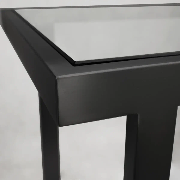 Stolik boczny do sypialni Hudson HU-ST1583BK Cosmolight czarny przezroczysty