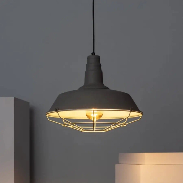Lampa wisząca industrialna Patrone ABR-LSW-PAT na przedpokój metalowa szara