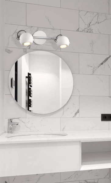 Ścienna lampa Salva K-8002/2 WH nad lustro biała chrom