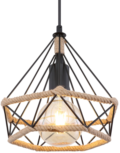 Lampa wisząca Ulleu 69029 druciana do holu czarna brązowa