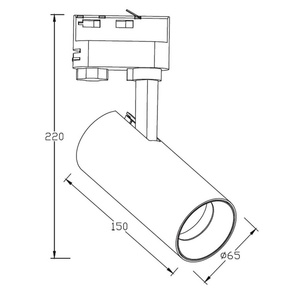 LAMPA sufitowa ICE LP-732/1R 3W WH Light Prestige metalowa OPRAWA do systemu szynowego 1-fazowego reflektorek tuba biała