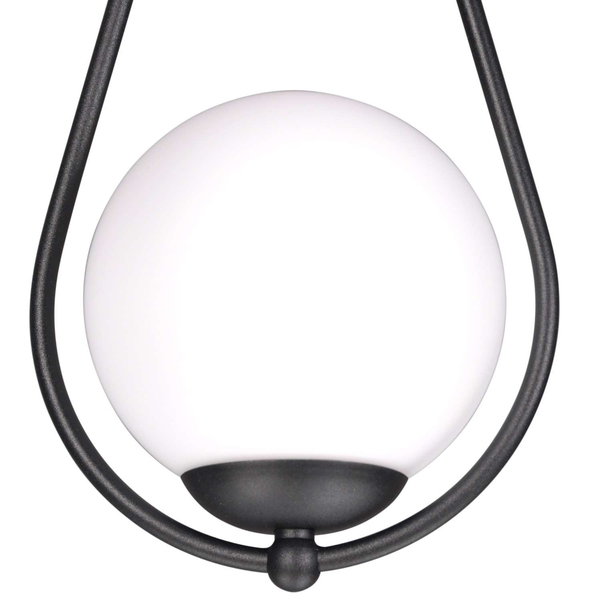 Modernistyczna LAMPA kropla Neve K-4771 Kaja wisząca OPRAWA kule ball ZWIS na listwie czarna biała