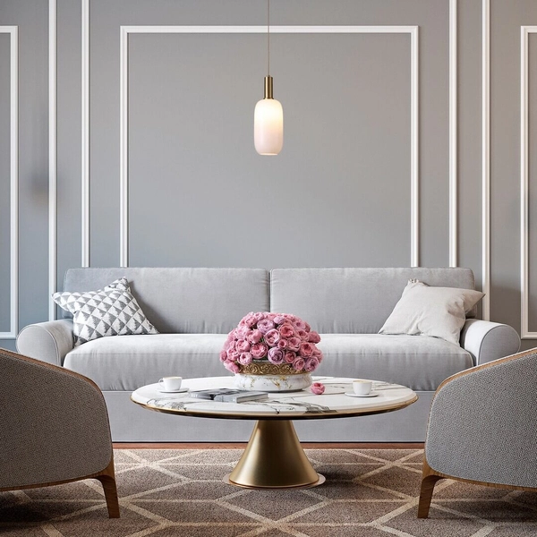 LAMPA wisząca SINOPIA 5224 Rabalux szklana OPRAWA podłużny zwis biały złoty