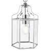 Wisząca lampa do salonu na łańcuchu szklany chrom Aled OUTLET