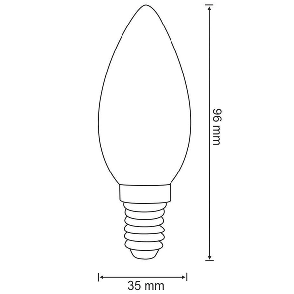 Żarówka SANICO 305114 POLUX E14 FC37 LED 2W 3000K 230 lm 230V płomykowa biała ciepła