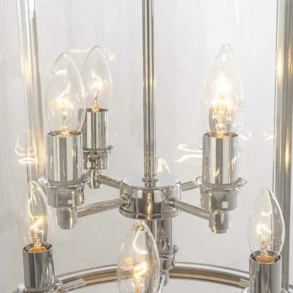 Retro LAMPA wisząca NEW YORK P08434CH Cosmolight industrialny zwis do jadalni przezroczysty