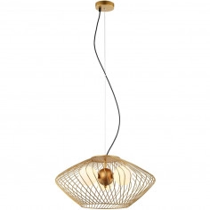 LAMPA wisząca ZENO MDM-3845-3 GD Italux druciana OPRAWA metalowy ZWIS klatka szklane kule balls biała