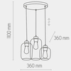 Potrójna wisząca lampa Marco 3325 TK Lighting owalna szklana wielokolorowa