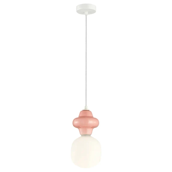 Lampa wisząca ceramiczna Latera PND-94331-1S-PK do jadalni różowy