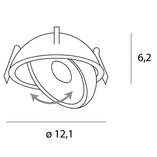 Sufitowe oczko wpustowe VECTOR H0139 LED 10W 3000K regulowane białe