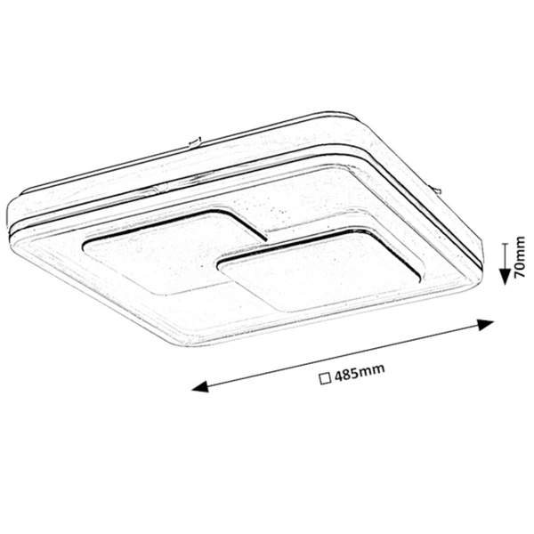 Kwadratowy plafon Hecate z efektem gwiazd LED 40W 4000K czarny biały