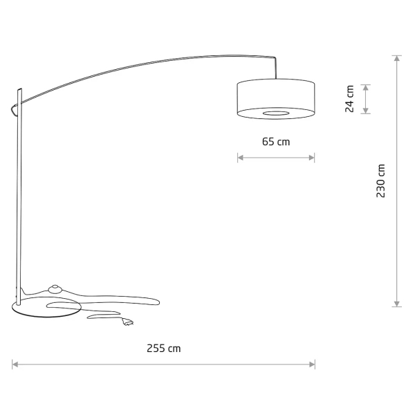 Stojąca lampa do sypialni POISE 11430 łukowa wielokolorowa