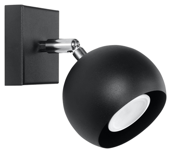Kinkiet LAMPA ścienna SL.0443 okrągła OPRAWA regulowana kula ball czarna