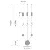Lampa ścienna Linea XT012-3W Step podwieszana do sufitu czarna