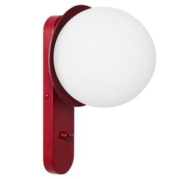 Naścienna lampa z włącznikiem Kuul KLD14001 kulista do jadalni biała bordowa