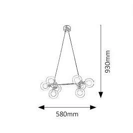 LAMPA wisząca BRIELLA 2624 Rabalux szklana OPRAWA zwis kule balls molekuły przezroczyste