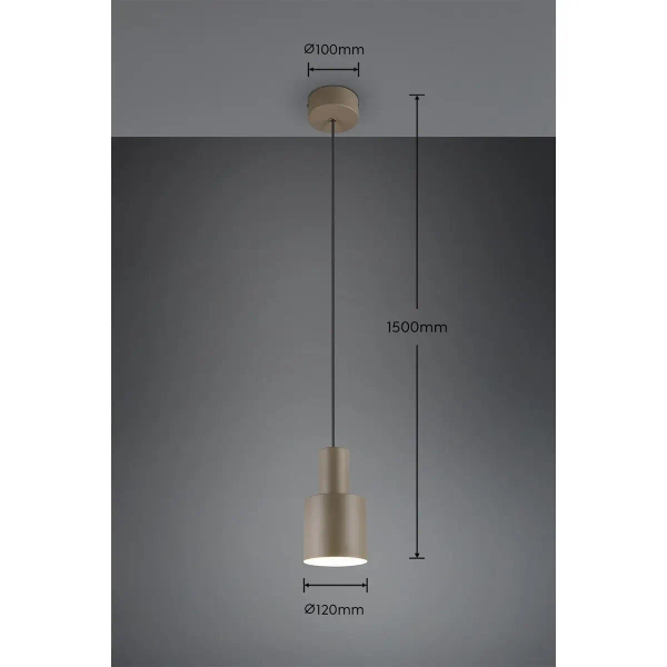 Wisząca lampa Agudo 319400141 szara tuba 1x10W E27 z regulacją