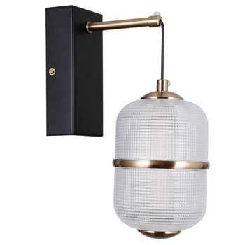 Ścienny kinkiet szklany Alani WL-34375-1-BK LED 6W 3000K czarny złoty