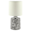Stołowa LAMPA stojąca LINDA 03785 Ideus ceramiczna LAMPKA abażurowa wzorki   biała chrom
