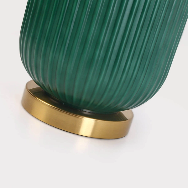 Abażurowa lampka stołowa Tamiza LP-1515/1T big green zielona złota
